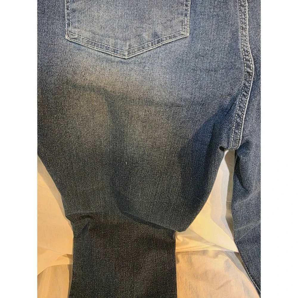 MBX Denim Jeans Dark Wash Whiskering Fading Straight Leg W36 L32